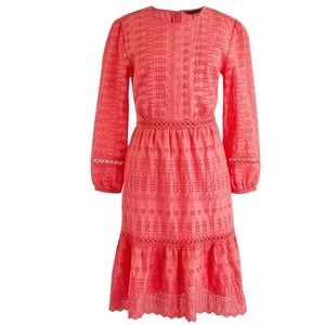 New Petite J. Crew Long Sleeve Embroidered Dress Size 10P